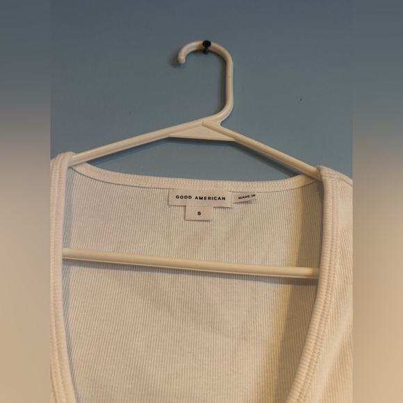 Good American Micro Rib Tank Top White - Picture 3 of 4